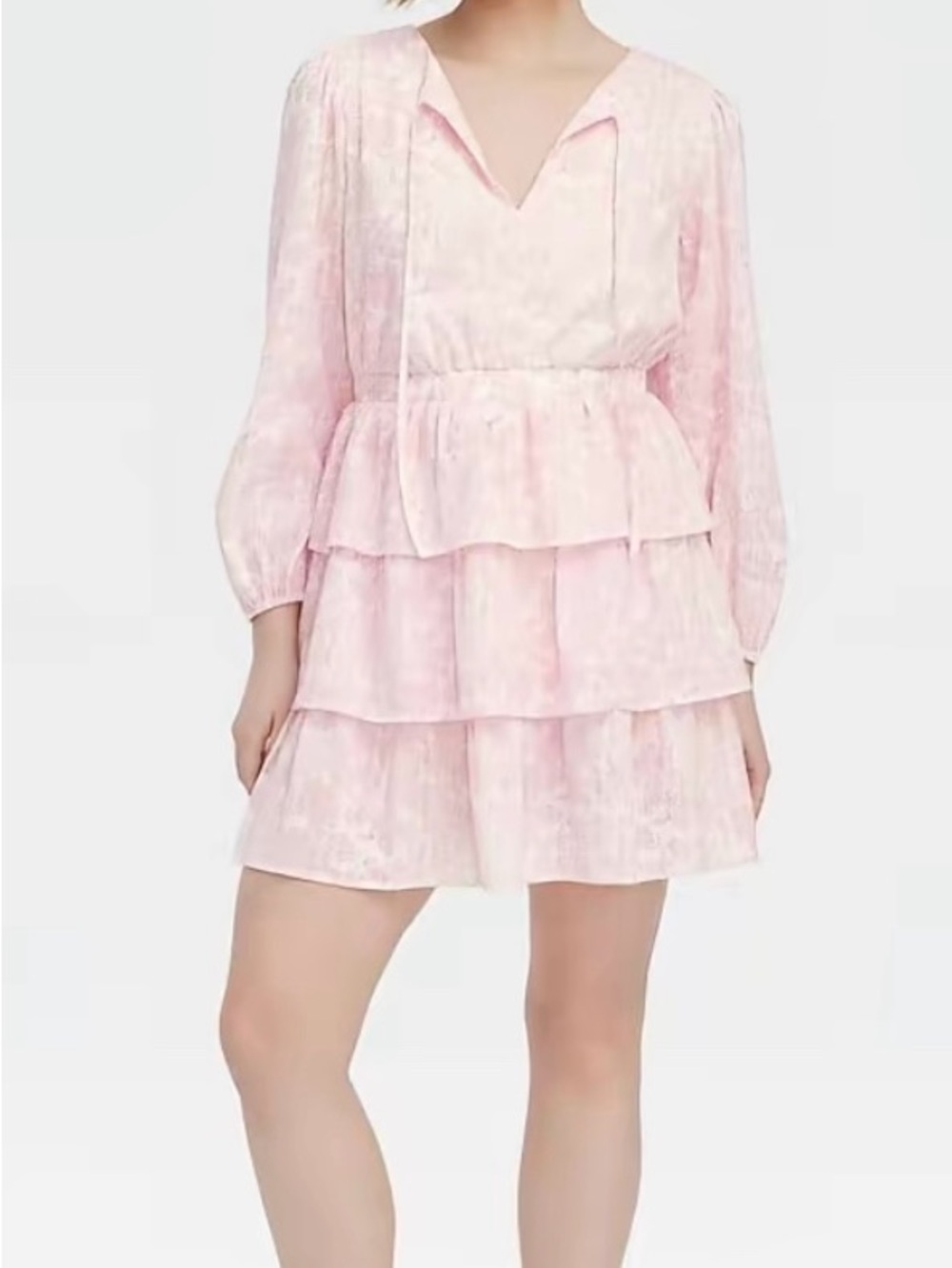 🐇🎯🩷Roller Rabbit x Target - Women’s Sketched Floral Tiered Mini A-line Dress